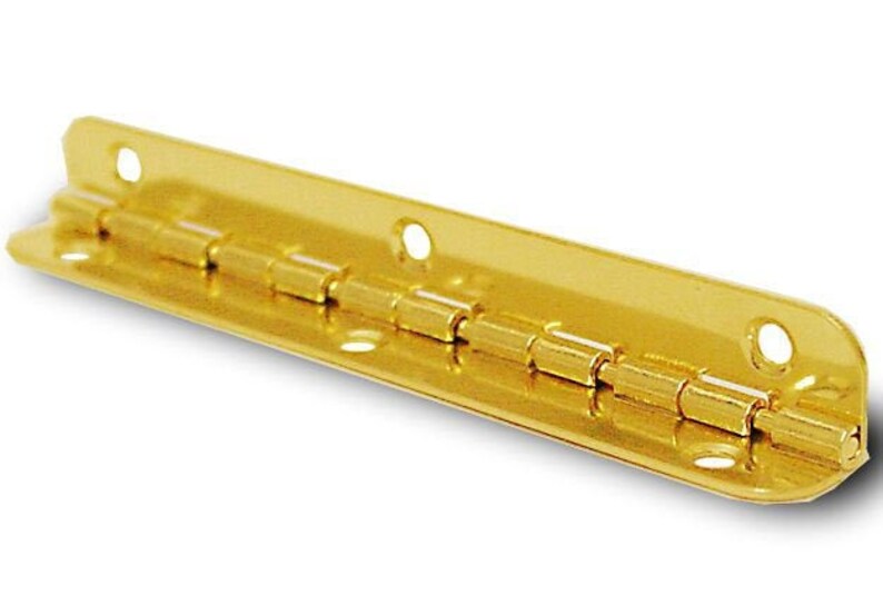 Small Brass Plated 3 L 75mm X 10mm Piano Hinge With 90 Etsy