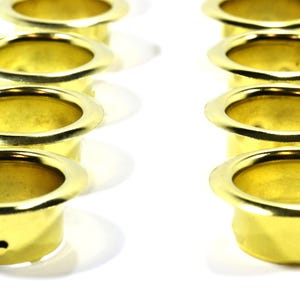Qty 25 - Brass Plated Candle Cup Inserts,  1-1/4" outside diameter and 7/8" inside diameter