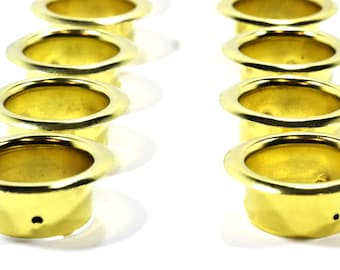 Qty 25 - Brass Plated Candle Cup Inserts,  1-1/4" outside diameter and 7/8" inside diameter