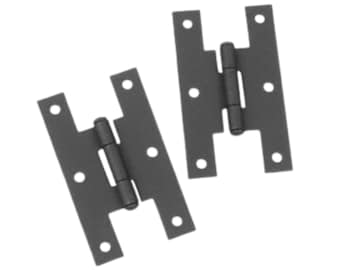24 Pair (48 Hinges) with 288 screws Wrought Iron H Cabinet Hinges - Colonial Style, Flush Mount, Black