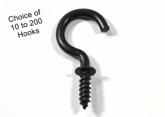 10 to 200 5/8 Black Cup Hooks 15.875 MM Jewelry Hooks Key Hooks