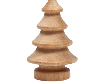 Qty 125 - 2-3/4" Turned Wooden 3-Dimensional Tree, Unfinished