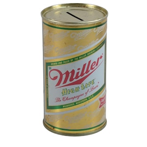 Vintage Miller Empty Steel Bank Beer Can  1970s 37-5