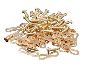 Infinity Hangers with Screws Brass Plated Better than Screw Eyes Framing Supplies