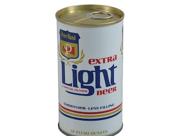 Vintage Peter Hand Light Empty Wide Steel Beer Can Pull Tab Bottom Opened 1970s 37-4