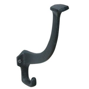 Qty 100 - Mission or Craftsman Style Black Hook with Matching Screws - Heavy Duty Cast Iron for Durability - Restoration Hardware