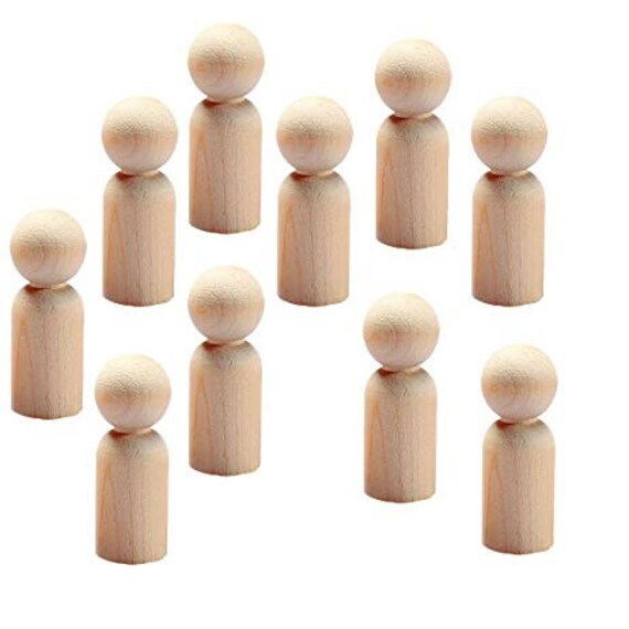 Qty 50 2-3/8 Wooden Peg Doll People, Unfinished Doll Crafts, Dad 2