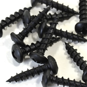 8 x 1/2 Inch Pan Head Black Screws - Cabinet Hardware - Hinge Screws - Jewelry Box Hardware