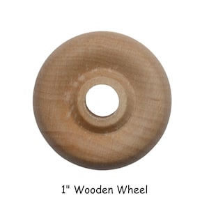 1&quot; Wooden Toy Wheels for Craft and Toy Making with 1/4&quot; Hole, Choose From 12 to 100 Wheels