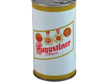 Vintage Augustiner Empty Beer Can Bottom Opened Steel Pull Tab 39-14