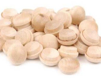 Qty 25 to 500 - 3/8 Inch Unfinished Maple Wood Mushroom Style Buttons or Screw Hole Covers | Fits a 3/8" Hole