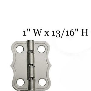 Qty 2 to 50 - Nickel Decorative Small Box Hinges for Jewelry Boxes and other Small Box Projects | 1&quot; Width X 13/16&quot; Height | Lid Hinges