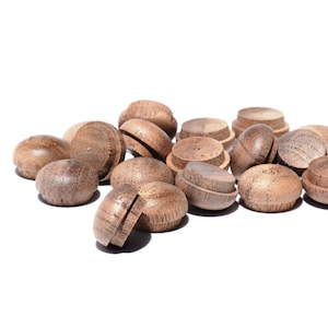 Walnut 1/2" Wooden Mushroom Plugs or Screw Hole Covers | Dome Shape | Mushroom Buttons | Wooden Plugs A205