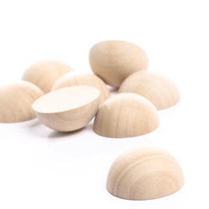 Wooden Split Balls 1-1/2 inch, Pack of 10 Wood Half Balls for Crafting and  DIY Décor, by Woodpeckers 
