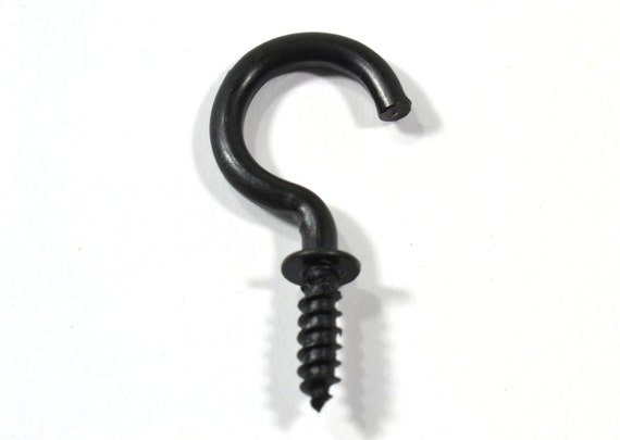 20 Pack of Black Cup Hooks 5/8 Inch Screw or Cup Hooks 15.875 MM Jewelry  Hooks Key Hooks Decorative Wall Hook Kitchen Hook 