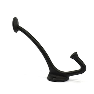 Heavy Duty Black Cast Iron Hooks with Matching Screws-Coat Hook-Backpack Hooks - 5-1/2" Tall x 3-13/16" projection