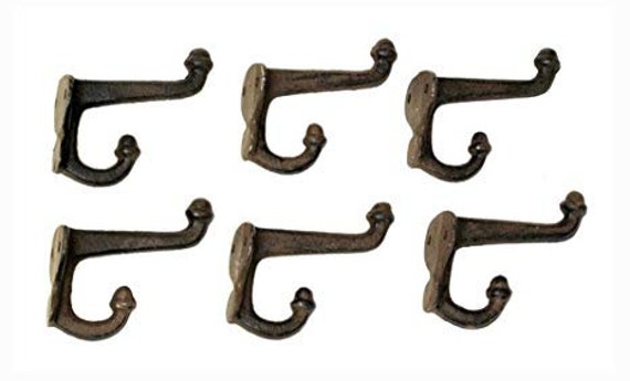 PACK OF 5 CAST IRON ACORN COAT /& HAT HOOKS ANTIQUE IRON 7/" Reproduction Hook