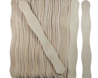 Natural 8 inch Wavy Fan Handle Sticks, Qty 250 to 1000