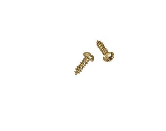 Qty From 25 To 1000 - 2 x 1/4" Brass Plated Steel Screws - Small Screws for Wood - Hinge Screws - Gold Screws
