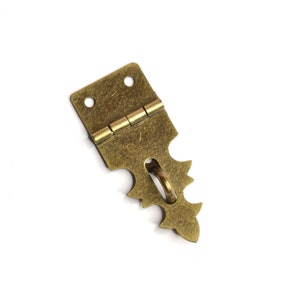 Qty 100 Small Antique Brass Decorative Rustic Hasp for Small Chests, Jewelry Boxes, Craft Projects, etc., 3/4w x 1-7/8H, Screws Inc. image 3