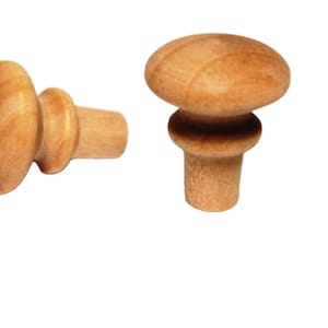 Qty 1 to 250 Small SHAKER KNOBS with 1/4 Tenon Unfinished Birch Hardwood 5/8 Diameter Reproduction Knob afbeelding 1