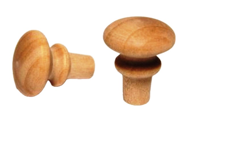 Qty 1 to 250 Small SHAKER KNOBS with 1/4 Tenon Unfinished Birch Hardwood 5/8 Diameter Reproduction Knob afbeelding 1