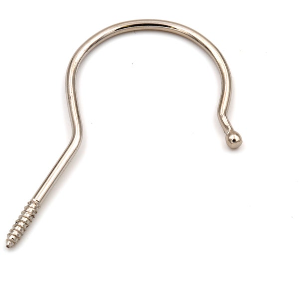 Qty 6 to 100 Nickel Plated or Silver Garment or Clothing Hooks for DIY Coat Hanger Making | 3-1/2" Total Length, 2-7/8" Screw Portion