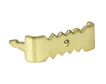 Qty 10 to 1000 - 1" No Nail Sawtooth Hangers made from Brass Plated Steel - Self Attach Hangers - Framing Hardware - Sign Hardware B410