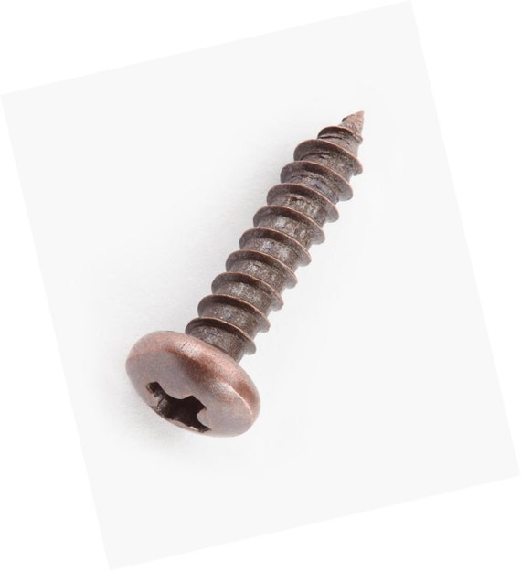 Qty 100 to 1000 Antique Copper Steel Wood Screws 4 X 1/2 Inch Pan Head  Phillips Drive Wood Screws Antique Hardware 