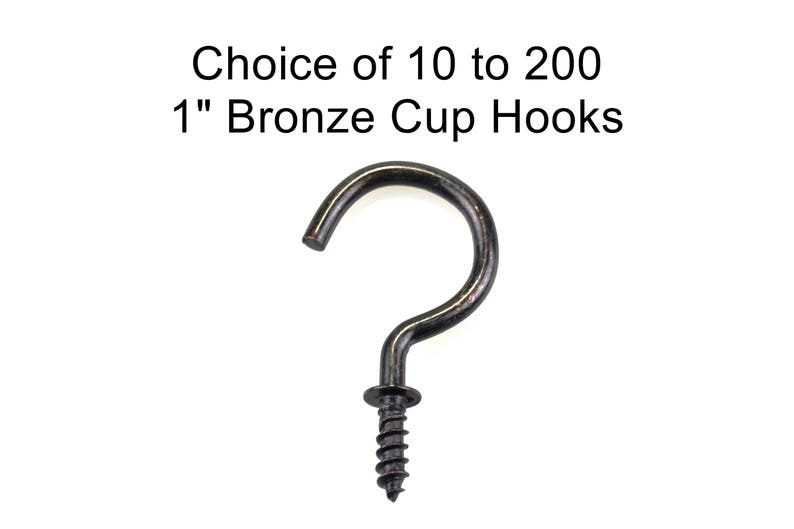 1 Inch Bronze Cup Hooks Choice Of 10 To 200 Pieces Screw Etsy