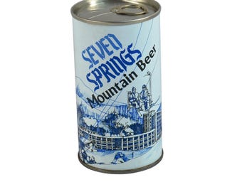 Seven Springs Mountain Beer Empty Vintage Beer Can Bottom Open Straight Steel Pull Tab 40-2