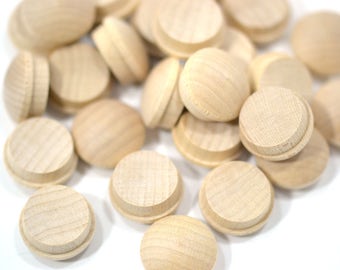 Qty 25 to 100 - 3/4 Inch Maple Screw Hole Plugs or Mushroom Buttons | Dome Head Wooden Buttons | Wood Plugs | Unfinished Wood