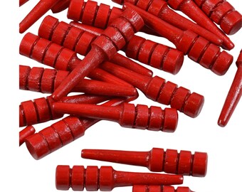 Wooden Cribbage Pegs - Made in USA - Red