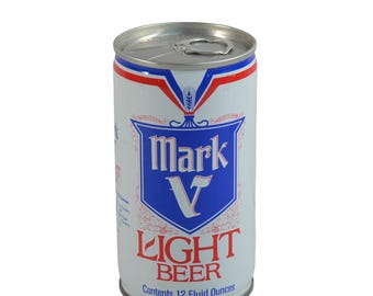 Vintage Mark V Light Empty Steel Beer Can Bottom Opened Pull Tab 1970s 37-3