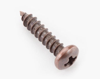 Qty 100 to 1000 - Antique Copper Steel Wood Screws | 4 X 1/2 Inch | Pan Head | Phillips Drive | Wood Screws | Antique Hardware