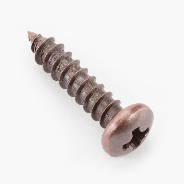 Qty 100 to 1000 - Antique Copper Steel Wood Screws | 4 X 1/2 Inch | Pan Head | Phillips Drive | Wood Screws | Antique Hardware