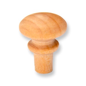 Qty 1 to 250 Small SHAKER KNOBS with 1/4 Tenon Unfinished Birch Hardwood 5/8 Diameter Reproduction Knob afbeelding 2