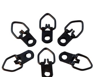 Qty 10 to 250 - Medium Black Triangle D-Ring One Hole Heavy Duty Frame Hanger - With Screws - Framing Supplies - Art Hanger