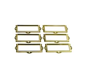 Mimhooy 70X33mm Office Library File Drawer Cabinet Card Tag Label Name Card Holder Metal Frame 30Pcs Gold Mimhooy 70X33mm Office Library File Drawer Cabinet Card Tag Label Name Card Holder Metal Frame 30Pcs Gold