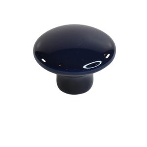 Navy Blue (Dark Blue) Round Ceramic Decorative Knobs with 1&quot; Screws | Cabinet Doors, Drawers | 1.5&quot; Dia. x 1&quot; Projection
