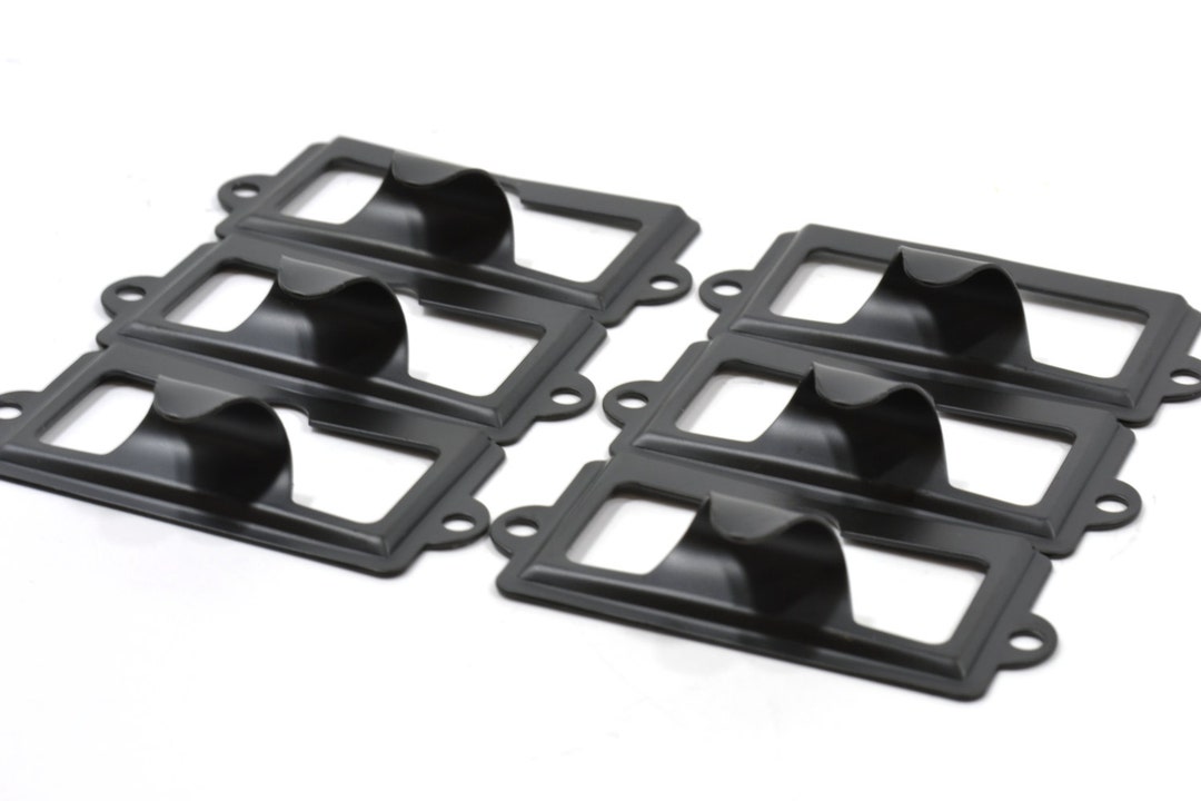 21 to 25 Black Metal Label Holders With Finger Pull Drawer Etsy