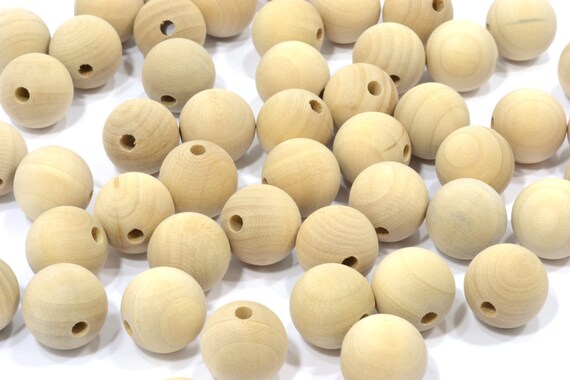 25 Natural 22 mm 7/8 Unfinished Wooden Round Beads | Etsy