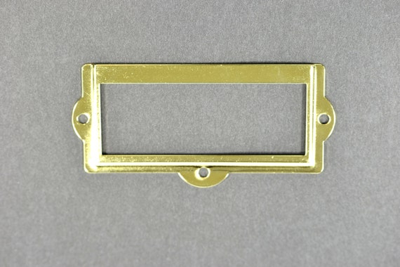 24 To 50 Brass Plated Label Holders File Cabinet Hardware Etsy
