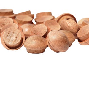 Qty 5000 (Full Case) -  Cherry 3/8&quot; Wooden Mushroom Plugs or Screw Hole Covers | Dome Shape | Mushroom Buttons | Wooden Plugs A210