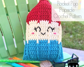 CROCHET PATTERN Jumbo Rocket Pop Popsicle Crochet Pattern - Summer Crochet Pattern - Pattern ONLY