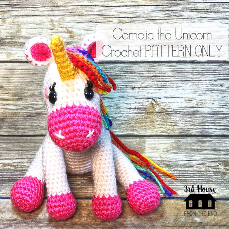 CROCHET PATTERN Unicorn Crochet Pattern Cornelia the Unicorn Pattern Only crochet rainbow unicorn pattern unicorn doll pattern image 1