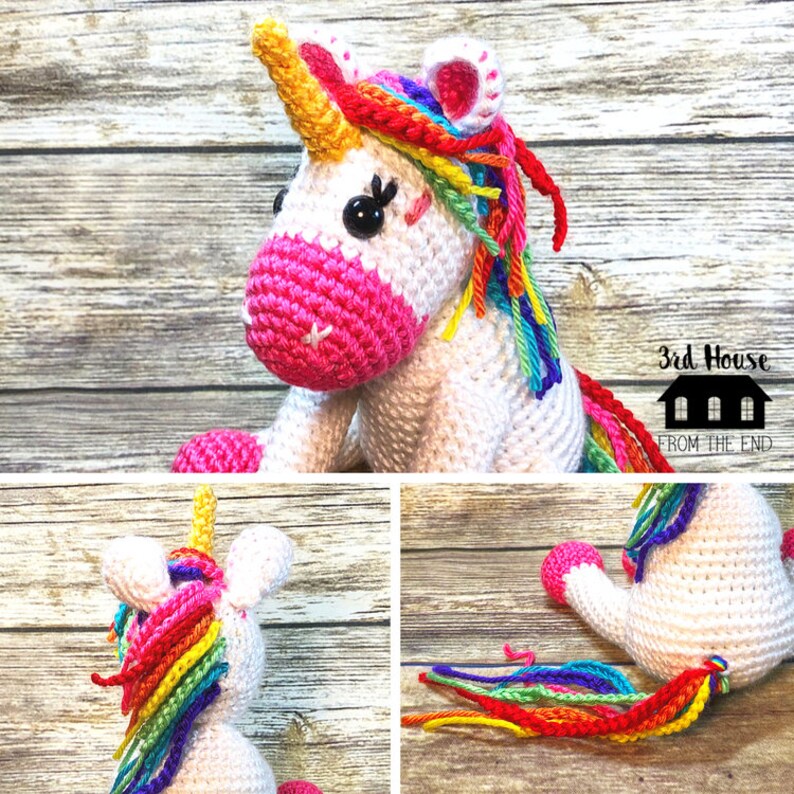 CROCHET PATTERN Unicorn Crochet Pattern Cornelia the Unicorn Pattern Only crochet rainbow unicorn pattern unicorn doll pattern image 8