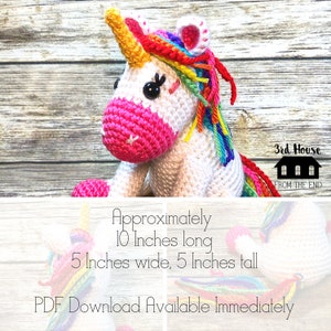 CROCHET PATTERN Unicorn Crochet Pattern Cornelia the Unicorn Pattern Only crochet rainbow unicorn pattern unicorn doll pattern image 9