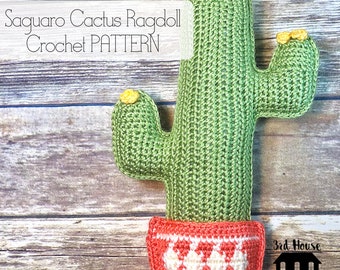 CROCHET PATTERN Saguaro Cactus Ragdoll Crochet Pattern - Pattern Only