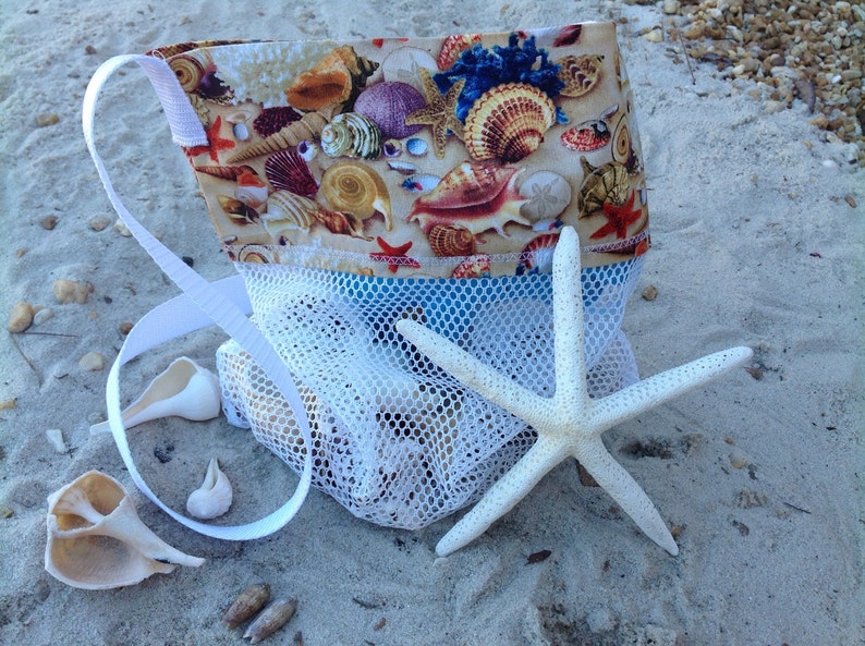 Shell Bag Sea Shell Bag Scallop Bag Shell Collecting bag Etsy